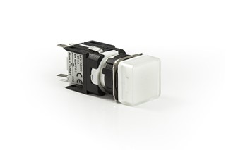D Serisi Plastik LED'li 12-30V AC/DC Kare Beyaz 16 mm Sinyal